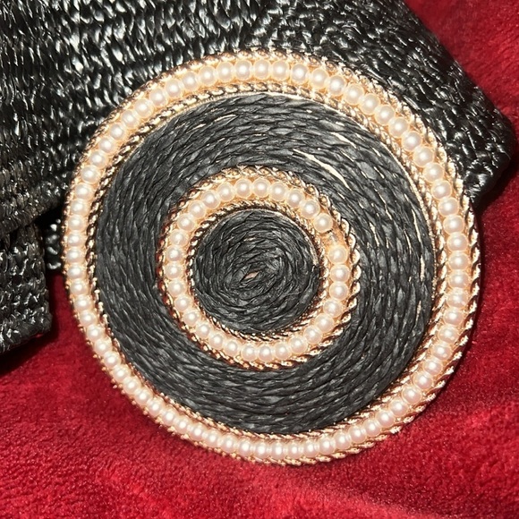 Vintage Wide Natural Straw Round Buckle Belt  Women’s Size XS - Picture 4 of 13